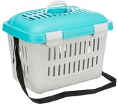 Transportín Capri Trixie - 44 x 33 x 32 cm (L x An x Al) - Gris claro/turquesa