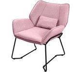 ML-Design Sillón rosa, con cubierta de lino