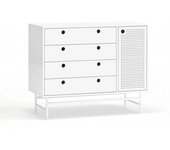 TEULAT Cómoda 4 cajones 1 puerta blanca