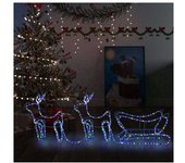 vidaXL Renos Y Trineo De Navidad Decoración Jardín 576 Leds
