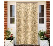 vidaXL Cortina Mosquitera Beige Y Marrón Chenilla 100x220 Cm