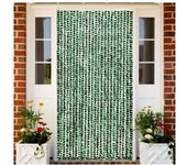 vidaXL Cortina Mosquitera Chenilla Verde Y Blanco 100x220 Cm