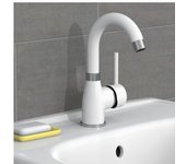 Eisl Grifo Monomando De Lavabo Futura Cromado Blanco