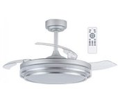Wonderlamp Ventilador Led Aspas Plegables Mesina Plata Cct Dim (72w)