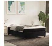 vidaXL Cama Box Spring Con Colchón Terciopelo Negro 140x200 Cm