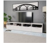vidaXL Mueble Para Tv De Madera Contrachapada 2 Unidades Blanco