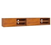 vidaXL Mueble De Tv De Pared Madera Maciza De Teca 180x30x30 Cm