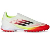 Adidas - Bota de fútbol F50 League LL Turf, Unisex, White-Core Black-Solar Yellow, 12 UK