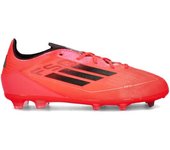 Adidas - Bota de fútbol F50 Pro FG Niño, Unisex, Turbo-Aurora Black-Platin Met, 4 UK