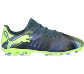 Puma - Bota de fútbol Future 7 Play MG Niño, Unisex, Gray Skies-Elektro Purple-Fizzy Apple-White, 4 UK