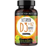 NatureCraft Vitamina D3 + K2 vegana, 100 cápsulas
