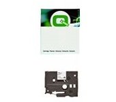 Q-nomic HSe-211E cinta termorretráctil negro sobre blanco 6 mm