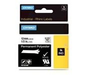 Dymo 622289 IND Rhino poliéster negro sobre transpartente 12mm