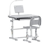 Homcom Juego De Escritorio Y Silla Niños Altura Ajustable Mesa Inclinable Cajón