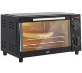 HOMCOM Mini Horno Eléctrico 9L 50W con Temperatura Ajustable Temporizador Negro