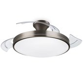 Philips Plafón LED y Ventilador de Techo Retráctil Níquel con Mando a Distancia