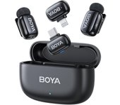Boya Mini-12 Micrófono 5g Dual 100m Cancelación Ruido Lightning/usb-c 30h Negro