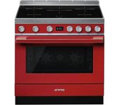 Smeg Portofino CPF9IPR Cocina de Inducción 5 Zonas + Horno Pirolítico Roja
