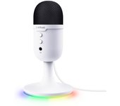 Micrófono Trust Yunix USB cardioide compacto RGB mute salida auriculares blanco