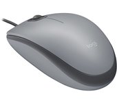 Ratón Logitech con cable 1000 DPI Silent ambidiestro grafito ruedas silenciosas