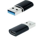 Adaptador USB-A 3.1 Nanocable 10.02.0012 USB-A Macho a USB-C Hembra Negro OTG 30mm