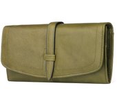 Cartera de Cuero Genuino HUMERPAUL con Bloqueo RFID para Mujer – Cartera Roja Vintage con Cremallera y Múltiples Compartimentos, Portatarjetas de Gran Capacidad y Monedero, Estilo Casual Clásico