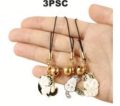 3pcs Set Cute Cat Keychains with Bells - Detachable Metal Enamel Kitten Charms for Earbuds, Phone Lanyard & Backpack - Perfect Gift for Mom, Sister, Friends, or Girls