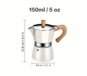 Cafetera de Espresso Clásica Italiana - 150ml/300ml, Cafetera de Aluminio, Filtro Reutilizable, Operación Manual para Hogar y Oficina