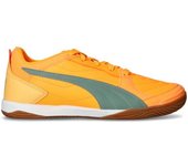 Puma - Zapatilla de fútbol sala Pressing IV, Unisex, Almost Apricot-Modern Mint-Heat Fire, 9 UK