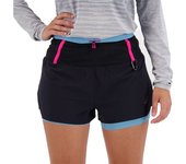 Asics Pantalones Cortos Fujitrail 2-in-1 female Performance Black / Gris Blue XS