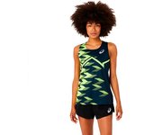 Asics Camiseta Sin Mangas Light Graphic female French Blue / Safety Yellow S