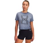 Under Armour Camiseta De Manga Corta Run 96 Graphic female Downpour Gray / Black / Fire XS