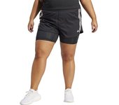 Adidas Pantalones Cortos 2 En 1 Own The Run Excite 3 Stripes female Black / Black 4X