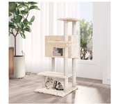 vidaXL Rascador Para Gatos Con Postes De Sisal Crema 108.5 Cm