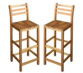 vidaXL Taburetes De Cocina 2 Unidades Madera Maciza De Acacia