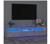 vidaXL Mueble De Tv Con Luces Led Gris Hormigón 180x35x40 Cm