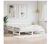 vidaXL Sofá Cama Nido Madera Maciza De Pino Blanco 90x200 Cm