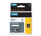 Dymo 1734524 IND Rhino nylon flexible negro sobre blanco 24 mm