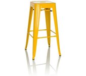 hjh OFFICE Taburete de bar metal amarillo