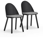 HOMN Pack 2 sillas de comedor negro