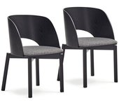 HOMN Pack 2 sillas de comedor negro