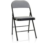 hjh OFFICE Silla plegable tela gris claro
