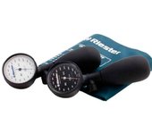 Tensiómetro aneroides Riester R1 shock-proof negro con brazalete desinfectable, 1-tubo, sin látex