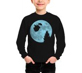 Camiseta Niño Manga Larga Totoro volando bajo la luna laTostadora