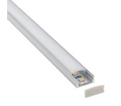 Kit - perfil aluminio barlis para tiras led 1 metro
