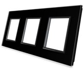 Frontal 3x cristal negro 3 enchufes