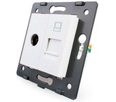 Mecanismo de empotrar tv + red rj45 blanco