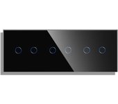 Frontal cristal negro koob 6 botones 3 módulos