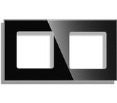 Frontal socket cristal negro koob 2 módulos