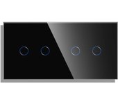 Frontal cristal negro koob 4 botones 2 módulos